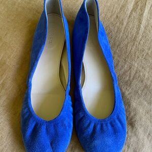JCrew Blue Suede Ballet Flats
